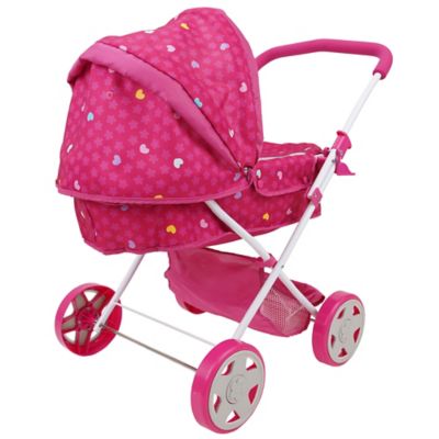 Image showing  Kids' Garden Pretend Play Pram N Doll Set with 14 in. Baby Doll and Folding Pram