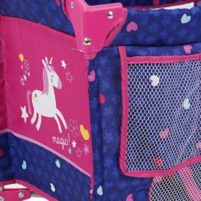 Image showing  Kids' Pretend Play Unicorn Sleep n Care Doll Playard