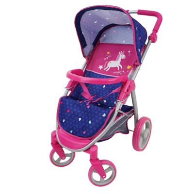 Image showing  Kids' Pretend Play Unicorn 2-in-1 Doll Travel System with Converting Car Seat and Stroller