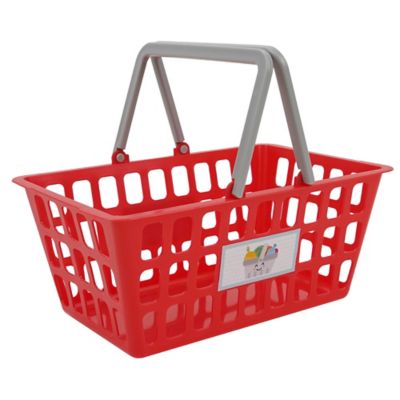 Image showing  Kids' 2-in-1 Red Pretend Play Shopping Cart, Converting Shopping Cart and Basket