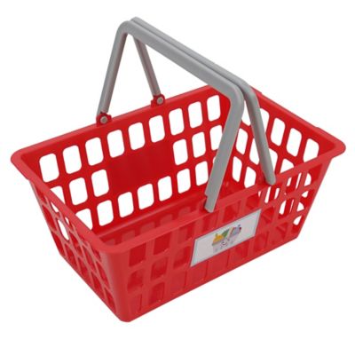 Image showing  Kids' 2-in-1 Red Pretend Play Shopping Cart, Converting Shopping Cart and Basket