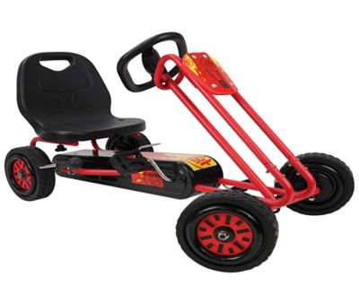 509 Crew Kids' Rocket Pedal Go-Kart Ride-On, Ergonomic Adjustable Seat, Sharp Handling, Red