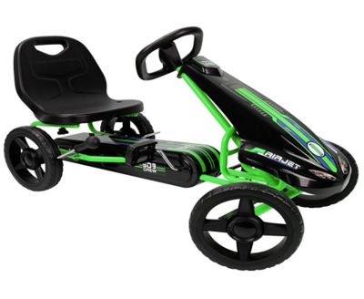 509 Crew Kids' Air Jet Pedal Go-Kart, Sporty Graphics on the Front Fairing, Adjustable Bucket Seat, Green