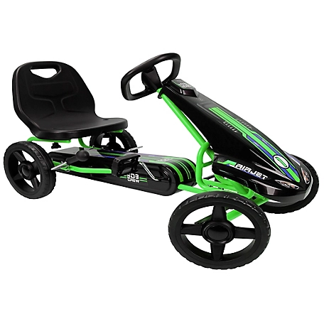 509 Crew Kids' Air Jet Pedal Go-Kart, Sporty Graphics on the Front Fairing, Adjustable Bucket Seat, Green