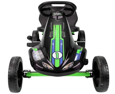 Image showing  Kids' Air Jet Pedal Go-Kart with Adjustable Bucket Seat, Sporty Graphics on the Front Fairing, Ages 4 and Up, Green