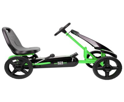 Image showing  Kids' Air Jet Pedal Go-Kart with Adjustable Bucket Seat, Sporty Graphics on the Front Fairing, Ages 4 and Up, Green