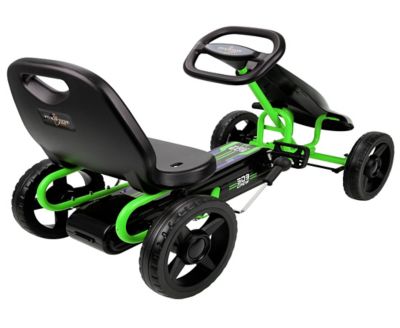 Image showing  Kids' Air Jet Pedal Go-Kart with Adjustable Bucket Seat, Sporty Graphics on the Front Fairing, Ages 4 and Up, Green