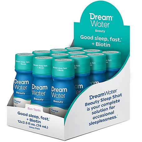 Dream Water Sleep Aid, Beauty, Melatonin, Biotin, Juvecol, 2.5 oz. Shot, 12 ct., 10512.12.1.1A