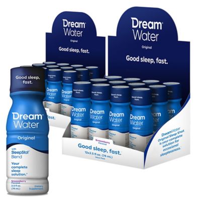 Dream Water Sleep Aid, GABA, Melatonin, 5-HTP, 2.5 oz. Shot, Snoozeberry, 24 ct., 10112.12.2.1B
