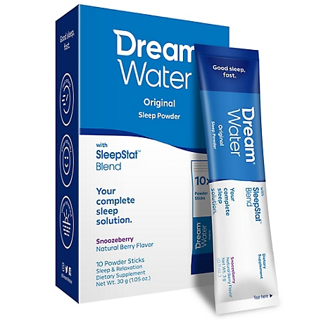 Dream Water Sleep Aid, Powder, GABA, Melatonin, 5-HTP, Snoozeberry, 10 ct., 20110.72.1.1