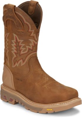 Justin Men's Montana Square Nano Composite Toe Waterproof Work Boots, 11 in.