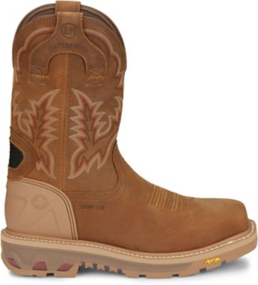 Image showing 4 th Justin Men's Montana Square Nano Composite Toe Waterproof Work Boots, 11 in.