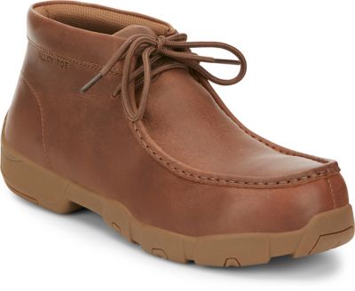 Justin Men's Cappie Round Moc Alloy Toe Work Boots, 4 in.