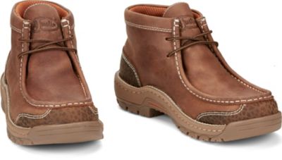 Image showing 6 th Justin Men's Crafton Moc Toe Waterproof Work Shoes, 4 in.