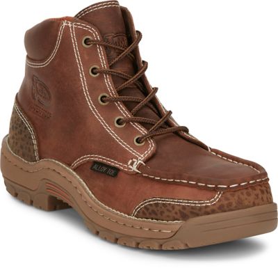 Justin Men's Corbett Alloy Toe Waterproof Moc Work Boots, 5 in.