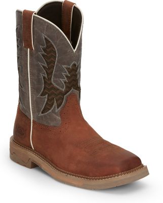 Justin Men's Bolt Soft Square Toe Work Boots, 11 in.