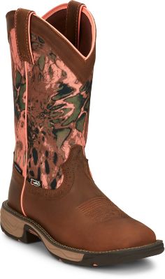 Justin Women's Rush Soft Square Toe Waterproof Work Boots, 11 in., SE4356