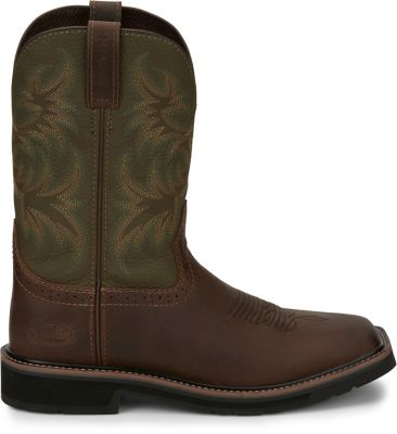 Image showing 4 th Justin Men's Driller Cowhide Stampede Plain Toe Work Boots, 11 in., SE4681