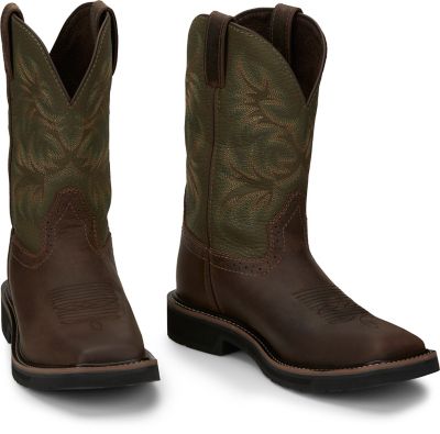 Image showing 6 th Justin Men's Driller Cowhide Stampede Plain Toe Work Boots, 11 in., SE4681
