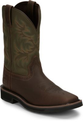 Justin Men's Driller Cowhide Stampede Plain Toe Work Boots, 11 in., SE4681