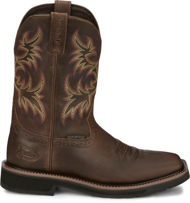 Image showing 4 th Justin Men's Soft Toe Driller Waterproof Square Work Boots, 11 in.