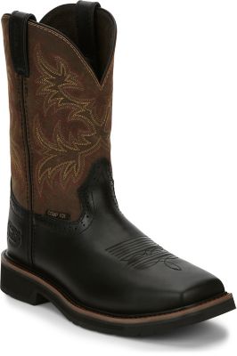 Justin Men's Driller Square Composite Toe Work Boots, 11 in.
