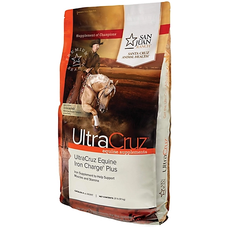 UltraCruz Equine Iron Charge Plus Supplement for Horses, 20 lb pellets, 539 day supply