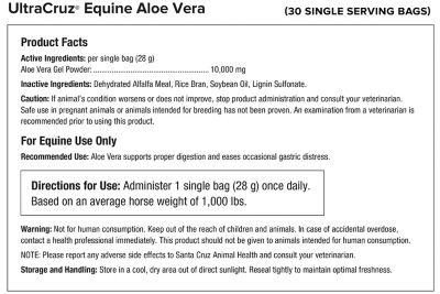 Image showing  Aloe Vera Supplement for Horses, 30 Singles