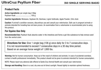 Image showing  Psyllium Fiber Supplement for Horses, 60 Singles, Pellet