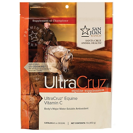 UltraCruz Equine Vitamin C (Ascorbic Acid) Supplement for Horses, 1 lb, powder