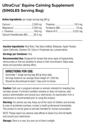 Image showing  Equine Calming Horse Supplement, 60 Singles, Pellet, 30 Day Supply