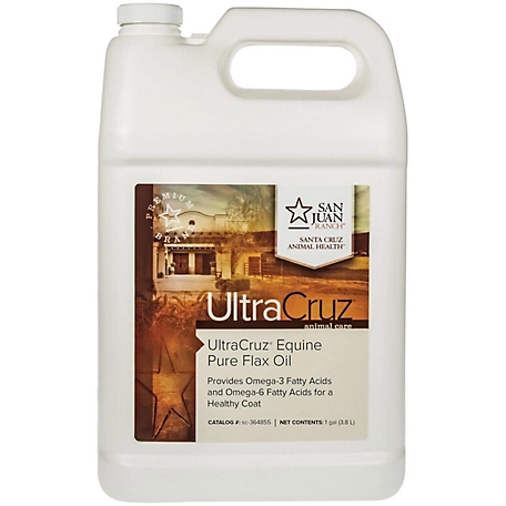 UltraCruz Pure Flax Oil Supplement for Horses and Livestock, 1 gallon