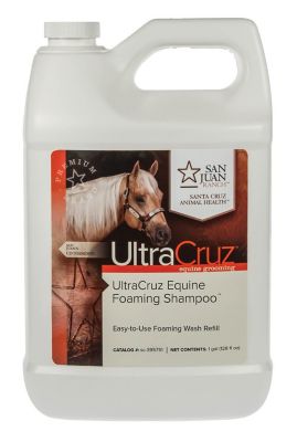 UltraCruz Equine Foaming Horse Shampoo, 1 gal. This is my FAVORITE grooming product! i had to quick bathe my horse to put on his blanket with a 70 degree day turning into an evening snow storm