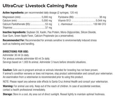 Image showing  Livestock Calming Supplement for Cattle, Goats, Sheep and Pigs, 60 mL (65 g), Paste