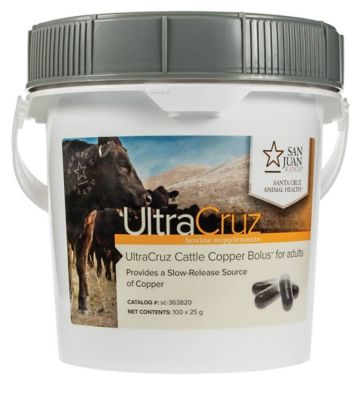 UltraCruz Cattle Copper Bolus for Beef and Dairy Cattle, 100 x 25 g, for adult cattle