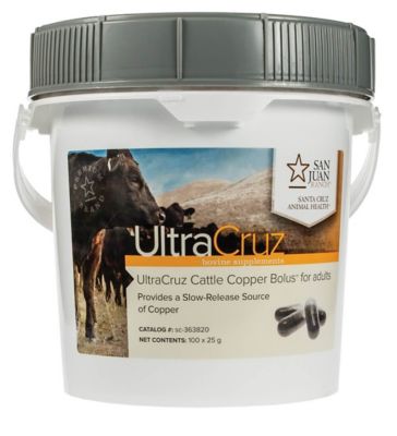 UltraCruz Cattle Copper Bolus for Beef and Dairy Cattle, 100 x 25 g, For Adult Cattle