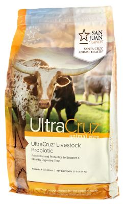 UltraCruz Livestock Probiotic Supplement for Cattle, Goats, Sheep and Pigs, 25 lb., Pellets