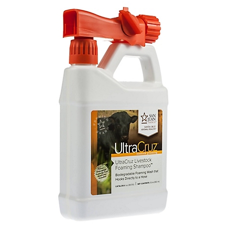 UltraCruz Livestock Foaming Shampoo for Cattle, Goats, Sheep and Pigs, 32 oz.