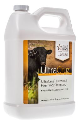 UltraCruz Livestock Foaming Shampoo for Cattle, Goats, Sheep and Pigs, 1 gallon, Livestock Foaming Shampoo refill