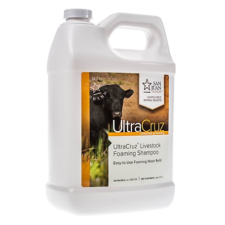 UltraCruz Livestock Foaming Shampoo for Cattle, Goats, Sheep and Pigs, 1 gallon, Livestock Foaming Shampoo refill