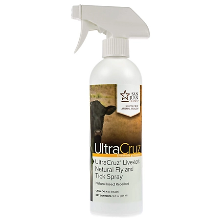 UltraCruz Livestock Natural Fly and Tick Spray for Cattle, Goats, Sheep and Pigs, 16 oz spray