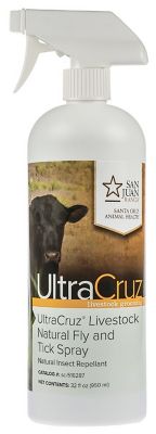 UltraCruz Livestock Natural Fly and Tick Spray for Cattle, Goats, Sheep and Pigs,32 oz spray