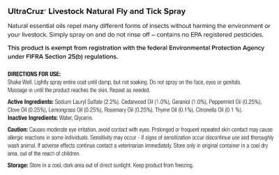 Image showing  Livestock Natural Fly and Tick Spray for Cattle, Goats, Sheep and Pigs, 32 oz. Spray