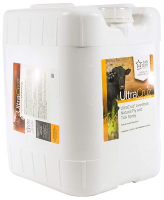 UltraCruz Livestock Natural Fly and Tick Spray for Cattle, Goats, Sheep and Pigs, 5 gallon refill