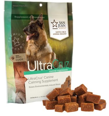 UltraCruz Canine Calming Supplement for Dogs, 120 ct. I got this for our red BC she gets barky at night going out the door and scares the other dogs