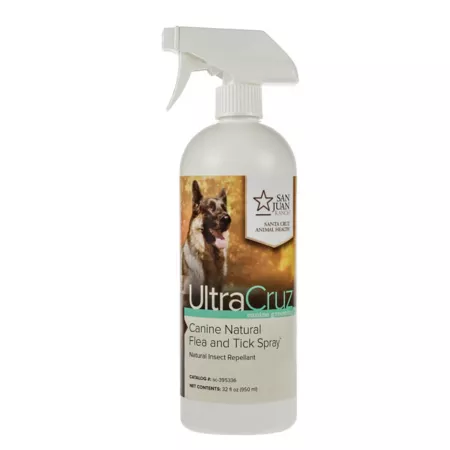 UltraCruz Canine Natural Flea and Tick Spray for Dogs 32 oz. Cat Flea & Tick Sprays & Wipes