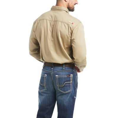 Image showing  Men's FR Flame-Resistant Solid Long-Sleeve Work Shirt