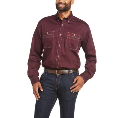 Ariat Men's Flame-Resistant Vented Collared Long-Sleeve Work Shirt