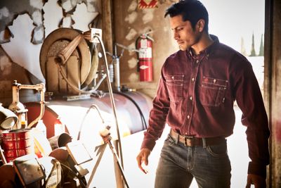 Image showing  Men's Flame-Resistant Vented Collared Long-Sleeve Work Shirt