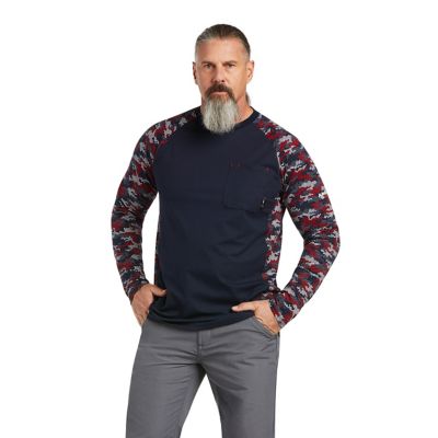 Ariat Men's FR Stretch Camo Baseball Long-Sleeve Work T-Shirt